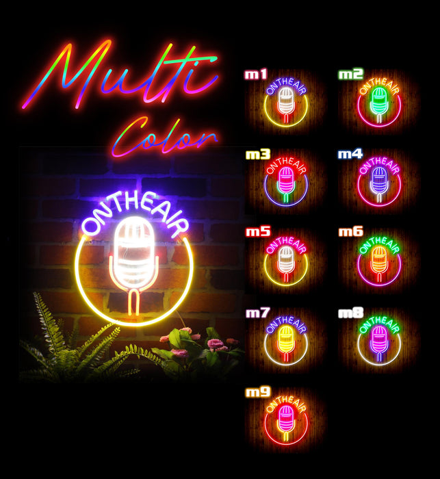 Microphone On The Air Flex Silicone LED Sign (Neon-Style, LED Technology) - Way Up Gifts