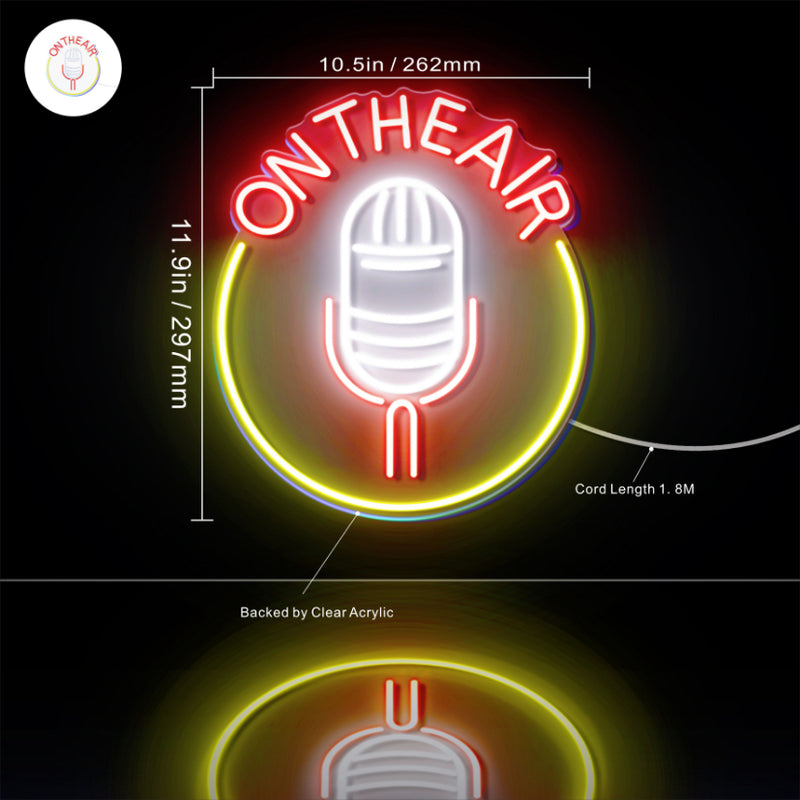 Microphone On The Air Flex Silicone LED Sign (Neon-Style, LED Technology) - LED Gift Works