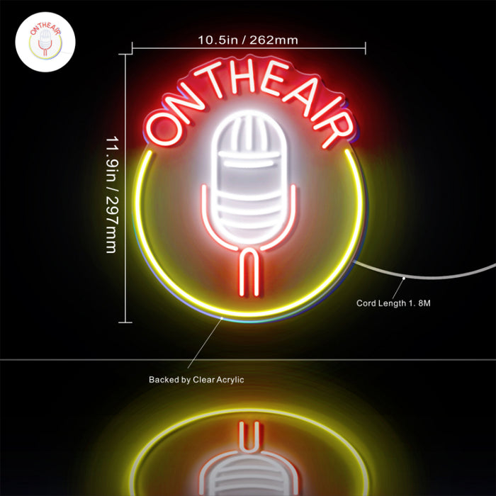 Microphone On The Air Flex Silicone LED Sign (Neon-Style, LED Technology) - Way Up Gifts