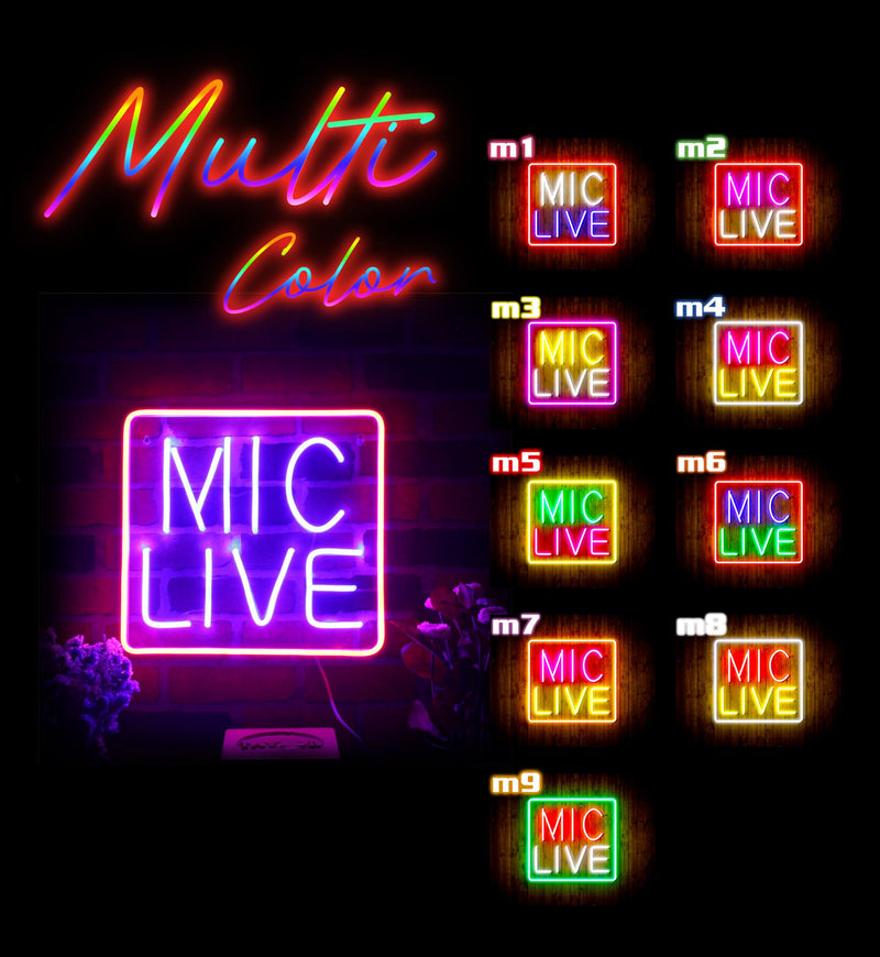 Mic Live Flex Silicone LED Sign (Neon-Style, LED Technology) - LED Gift Works