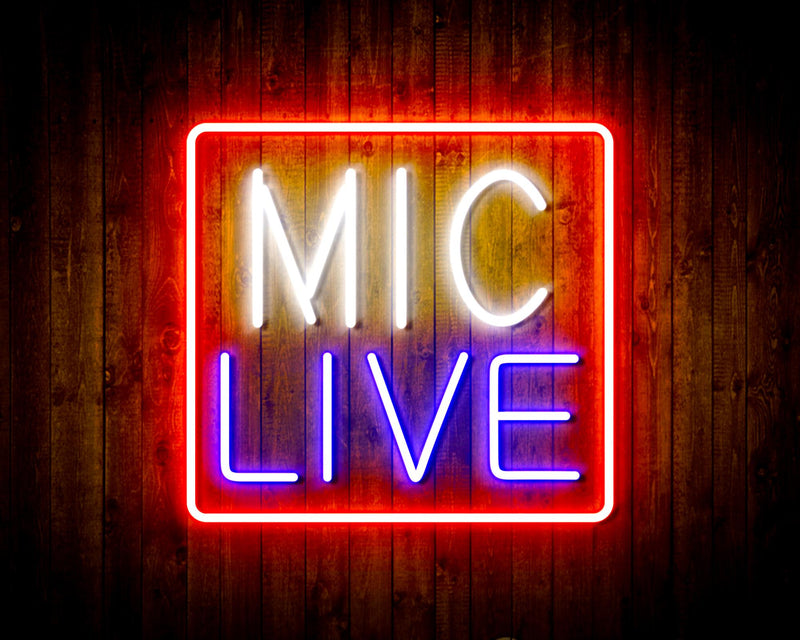 Mic Live Flex Silicone LED Sign (Neon-Style, LED Technology) - LED Gift Works