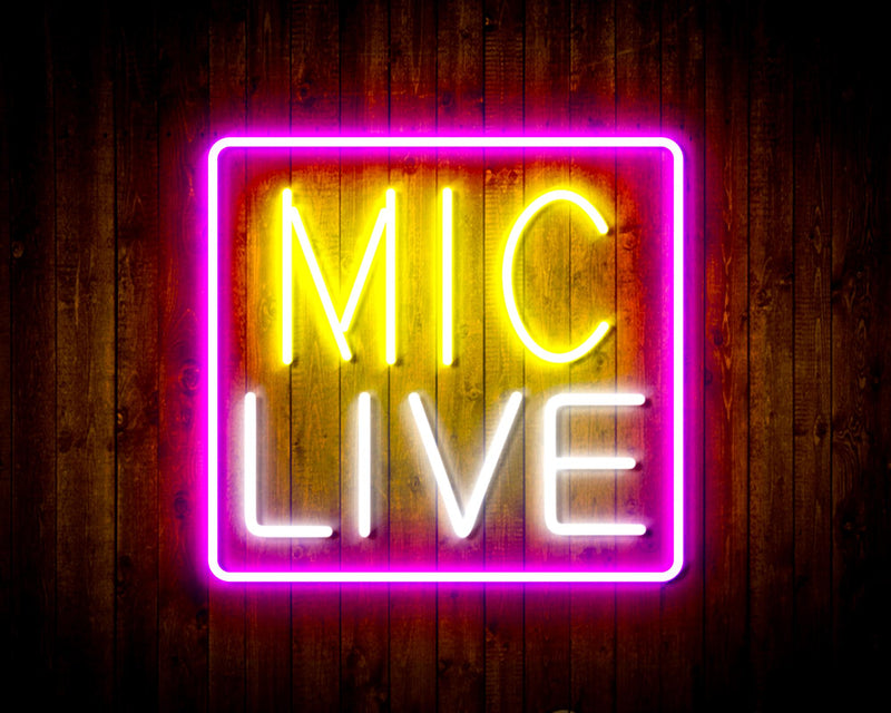Mic Live Flex Silicone LED Sign (Neon-Style, LED Technology) - LED Gift Works