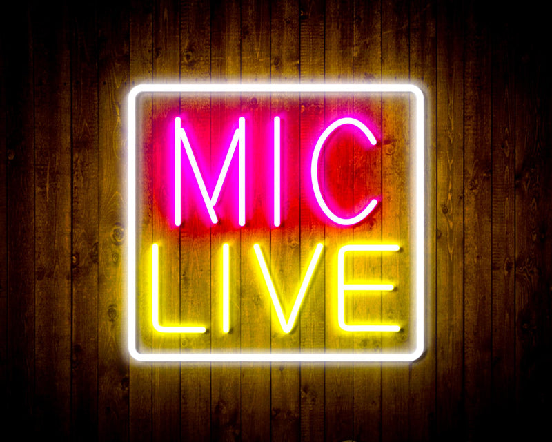 Mic Live Flex Silicone LED Sign (Neon-Style, LED Technology) - LED Gift Works