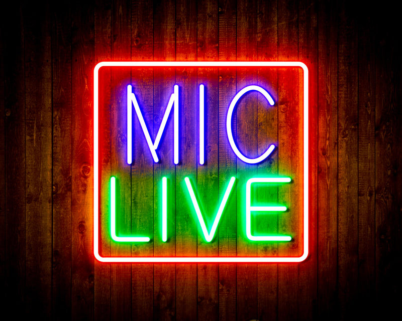 Mic Live Flex Silicone LED Sign (Neon-Style, LED Technology) - LED Gift Works