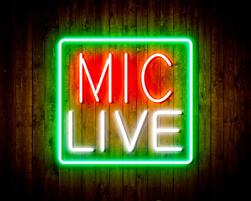 Mic Live Flex Silicone LED Sign (Neon-Style, LED Technology) - LED Gift Works