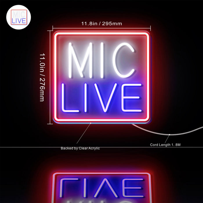 Mic Live Flex Silicone LED Sign (Neon-Style, LED Technology) - Way Up Gifts