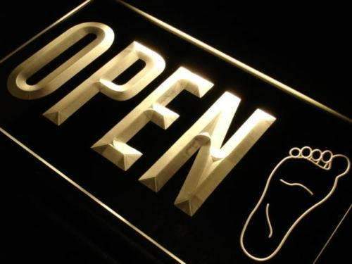 Foot Massage Open LED Light Sign - LED Gift Works