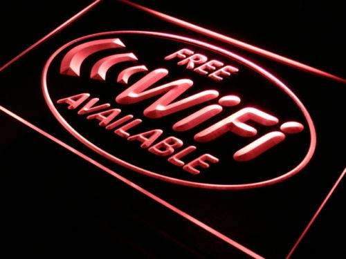 Free Wifi Available LED Light Sign - Way Up Gifts