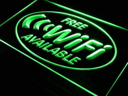 Free Wifi Available LED Light Sign - LED Gift Works