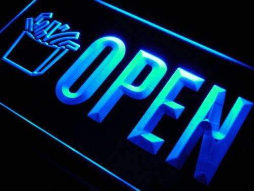 French Fries Fast Food Open LED Light Sign - LED Gift Works