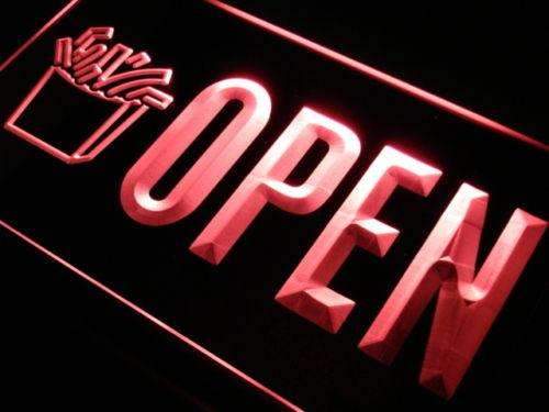 French Fries Fast Food Open LED Light Sign - LED Gift Works