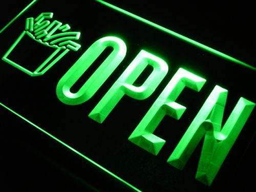 French Fries Fast Food Open LED Light Sign - Way Up Gifts