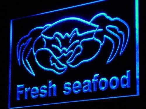 Fresh Seafood Crab LED Light Sign - Way Up Gifts