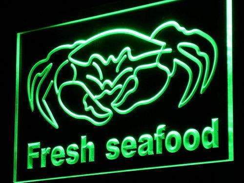 Fresh Seafood Crab LED Light Sign - Way Up Gifts