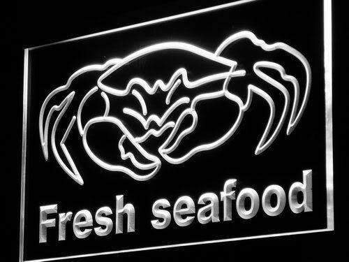 Fresh Seafood Crab LED Light Sign - Way Up Gifts