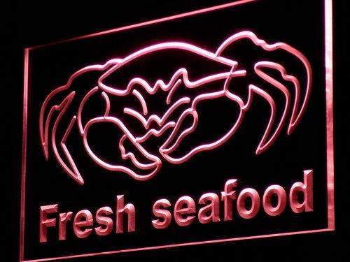 Fresh Seafood Crab LED Light Sign - LED Gift Works