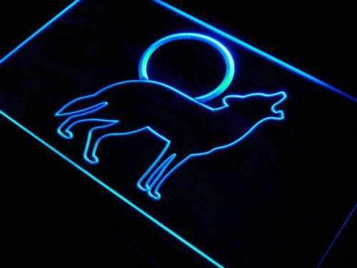 Full Moon Coyote Howling LED Light Sign - Way Up Gifts