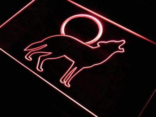 Full Moon Coyote Howling LED Light Sign - Way Up Gifts