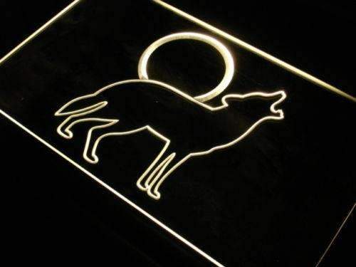 Full Moon Coyote Howling LED Light Sign - Way Up Gifts