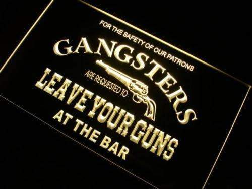 Gangsters Leave Guns at Bar LED Light Sign - LED Gift Works