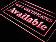Gift Certificates Available LED Light Sign - LED Gift Works