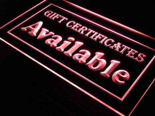 Gift Certificates Available LED Light Sign - LED Gift Works