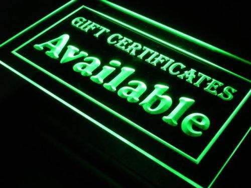 Gift Certificates Available LED Light Sign - LED Gift Works