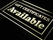 Gift Certificates Available LED Light Sign - LED Gift Works
