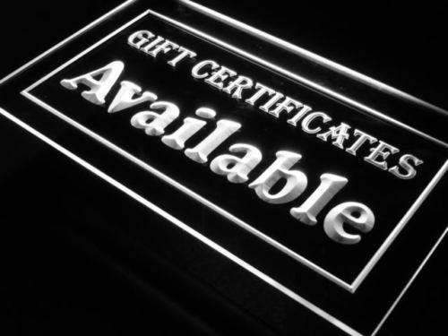 Gift Certificates Available LED Light Sign - LED Gift Works