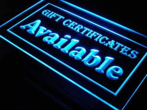 Gift Certificates Available LED Light Sign - LED Gift Works