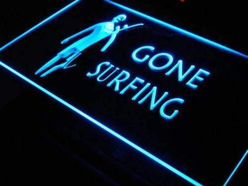 Gone Surfing LED Light Sign - Way Up Gifts