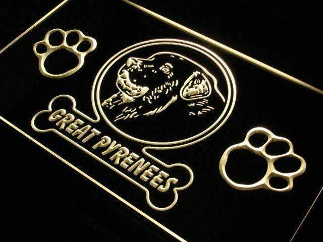 Great Pyrenees Paw Prints LED Light Sign - LED Gift Works
