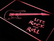 Guitar Let's Rock and Roll LED Light Sign - LED Gift Works