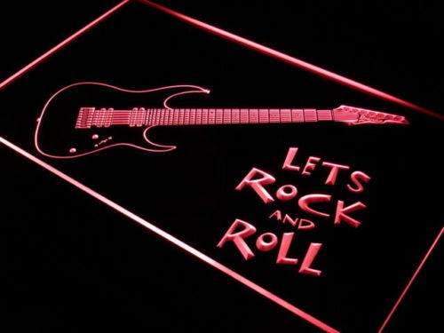 Guitar Let's Rock and Roll LED Light Sign - LED Gift Works