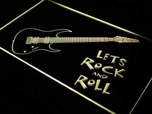 Guitar Let's Rock and Roll LED Light Sign - Way Up Gifts