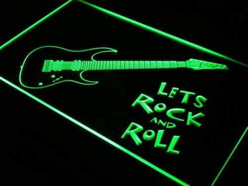 Guitar Let's Rock and Roll LED Light Sign - Way Up Gifts