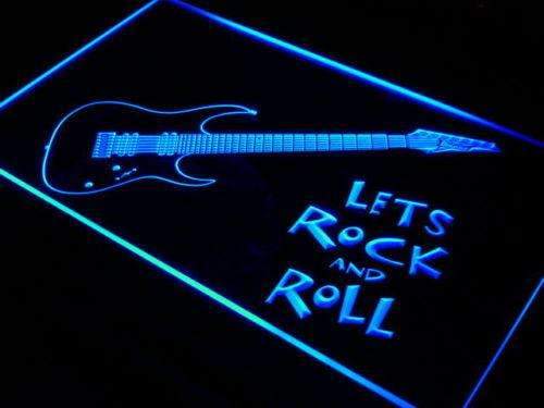 Guitar Let's Rock and Roll LED Light Sign - Way Up Gifts