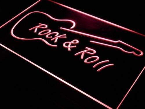 Guitar Rock and Roll LED Light Sign - Way Up Gifts