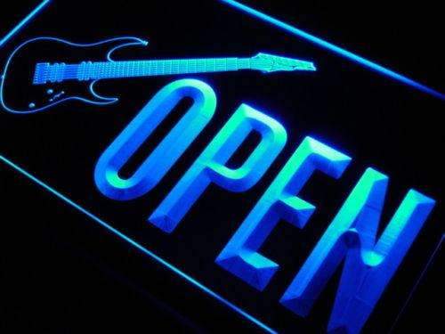 Guitar Shop Open LED Light Sign - Way Up Gifts