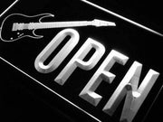 Guitar Shop Open LED Light Sign - LED Gift Works