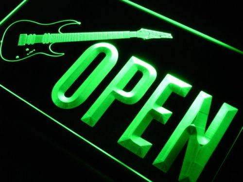 Guitar Shop Open LED Light Sign - Way Up Gifts
