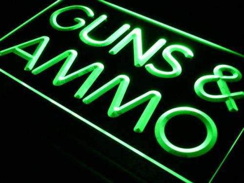 Guns and Ammo LED Light Sign - Way Up Gifts
