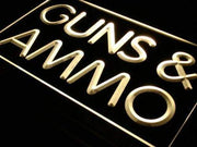 Guns and Ammo LED Light Sign - LED Gift Works