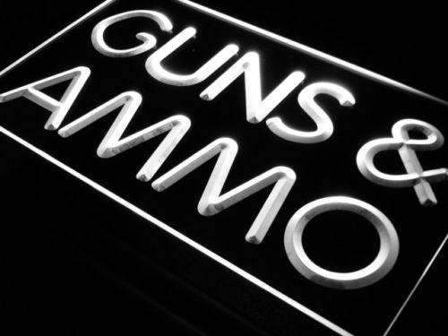 Guns and Ammo LED Light Sign - LED Gift Works