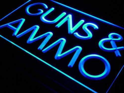 Guns and Ammo LED Light Sign - Way Up Gifts