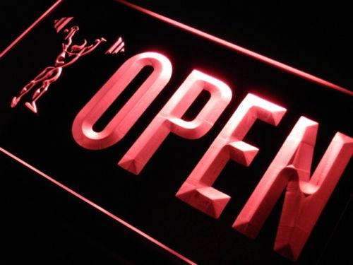 Gym Weightlifting Open LED Light Sign - Way Up Gifts