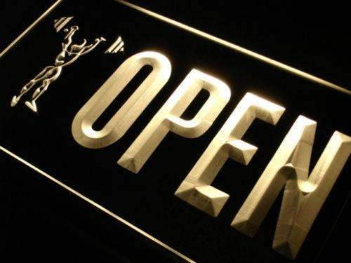 Gym Weightlifting Open LED Light Sign - Way Up Gifts