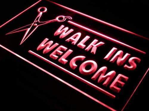 Hair Cut Walk Ins Welcome LED Light Sign - Way Up Gifts