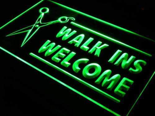 Hair Cut Walk Ins Welcome LED Light Sign - Way Up Gifts