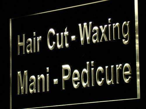 Hair Cut Waxing Manicure Pedicure LED Light Sign - LED Gift Works